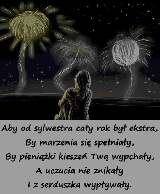 Kobieta ogląda fajerwerki i składa życzenia na nowy rok